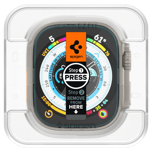 Spigen Apple Watch Ultra 3/2/1 Screen Protector – GLAS.tR EZ Fit (2 Pack)